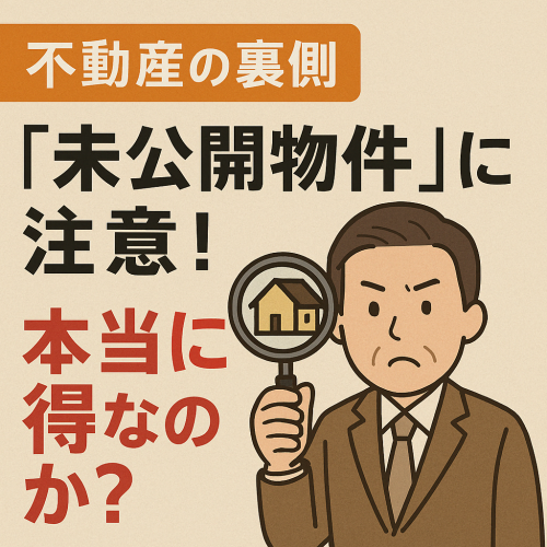 【不動産の裏側】「未公開物件」に注意！本当に得なのか？