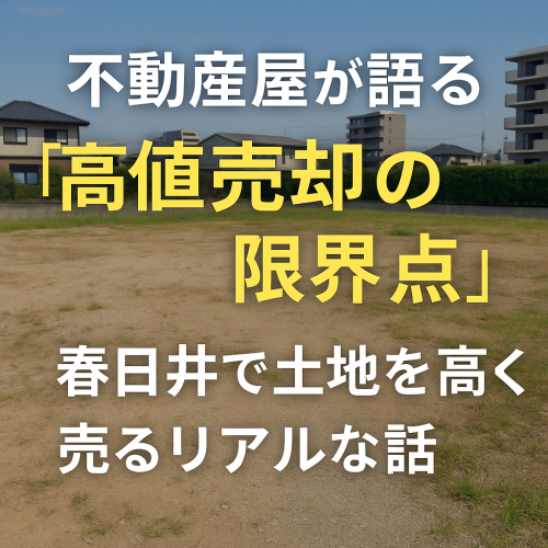 不動産屋が語る“高値売却の限界点”｜春日井で土地を高く売るリアルな話