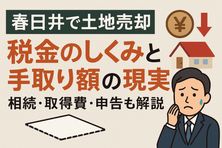 【春日井で土地売却】税金のしくみと手取り額の現実｜相続・取得費・申告も解説