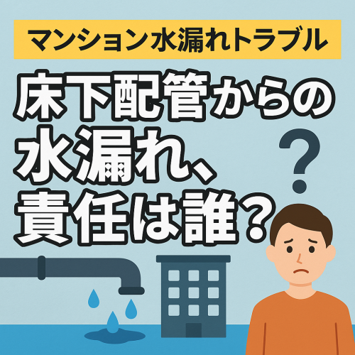 【中古マンション水漏れトラブル】床下配管からの水漏れ…